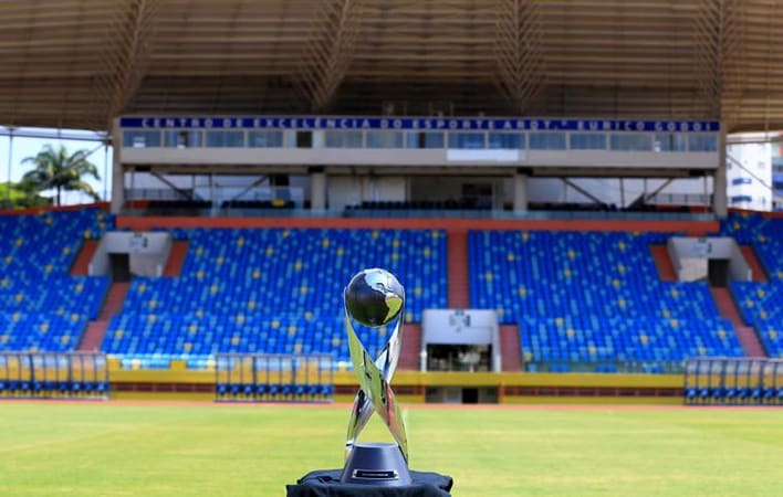 Taça do Mundial Sub-17, no Estádio Olímpico, em Goiânia, um das sedes da competição na capital | Foto:  Carlos Costa / COL Copa do Mundo Sub-17 da FIFA Brasil 2019