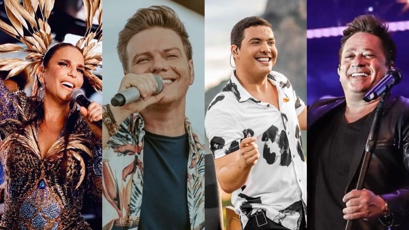 Agenda de lives da semana tem como destaque shows de Ivete Sangalo, Michel Teló, Wesley Safadão, Leonardo e Jorge e Mateus, além de várias outras apresentações | Foto: Montagem Aproveite a cidade