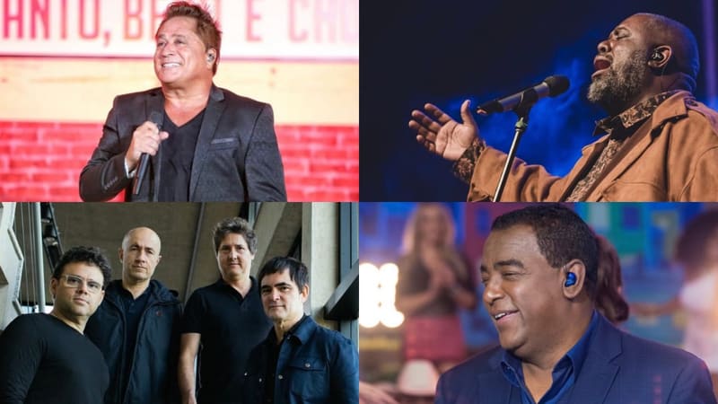 Agenda de lives até o dia 2 de agosto tem Leonardo e Raça Negra, Péricles, Skank e diversos outros bons shows | Foto: Montagem Aproveite a cidade