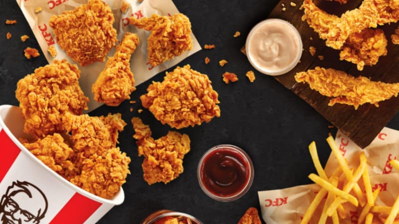 Alguns dos produtos do KFC, como frangos fritos e batata. Restaurante abrirá em shopping de Aparecida de Goiânia | Foto: Site oficial KFC Brasil
