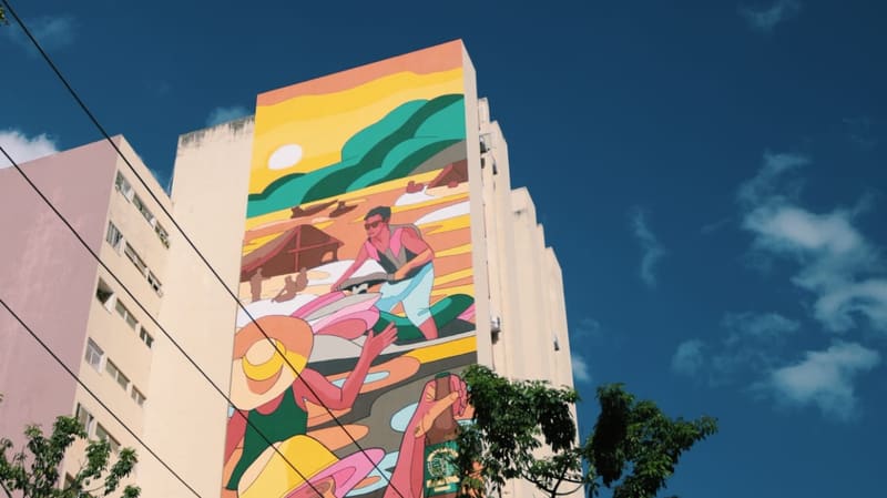 Mural, chamado Petêco, fica no Centro da cidade e foi criado pelo artista Danilo Itty | Foto: Carla Falcão