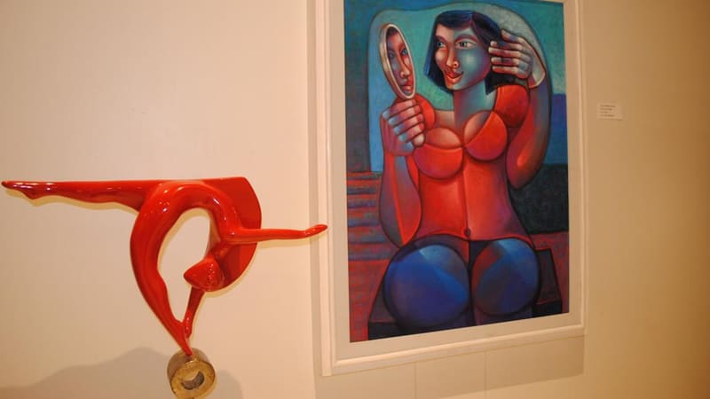Obras de Adélio Sarro, que fazem parte da exposição individual em cartaz em Goiânia | Foto: Anderson Costa