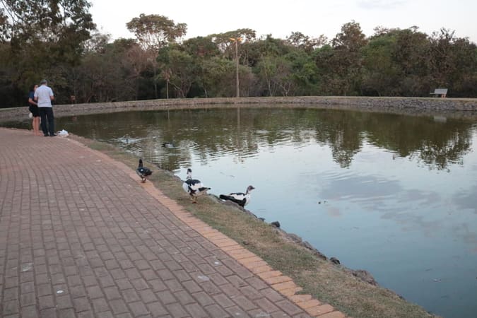 Espelho d'água é uma das atrações do Parque da Criança, em Aparecida de Goiânia | Foto: Carla Falcão