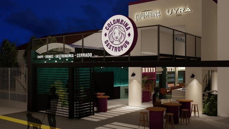 Projeto da fachada do Colombina Gastropub em Goiânia. Local terá 18 chopeiras e poderá receber até 110 pessoas  | Reprodução Instagram Colombina Gastropub