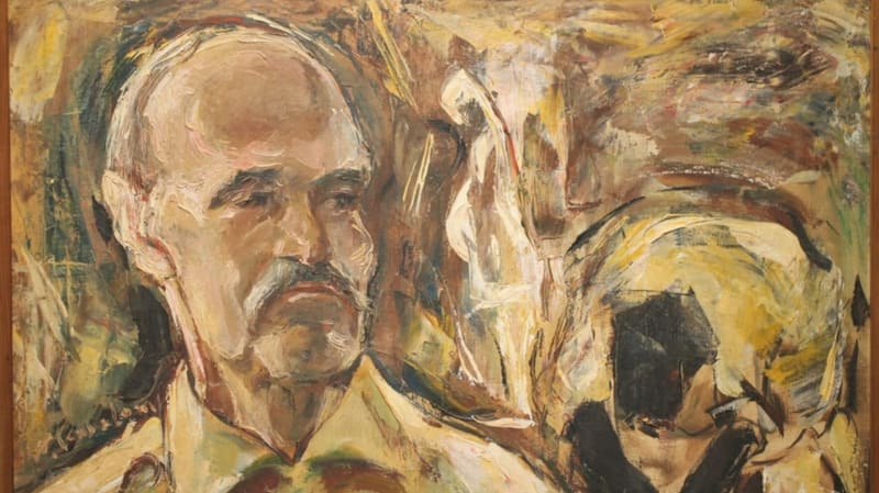 Pintura feita por Confaloni de Bernardo Élis. No total, exposição terá 120 obras, entre fotos, fotos, livros raros, documentos e objetos pessoais | Foto: Secult Goiás