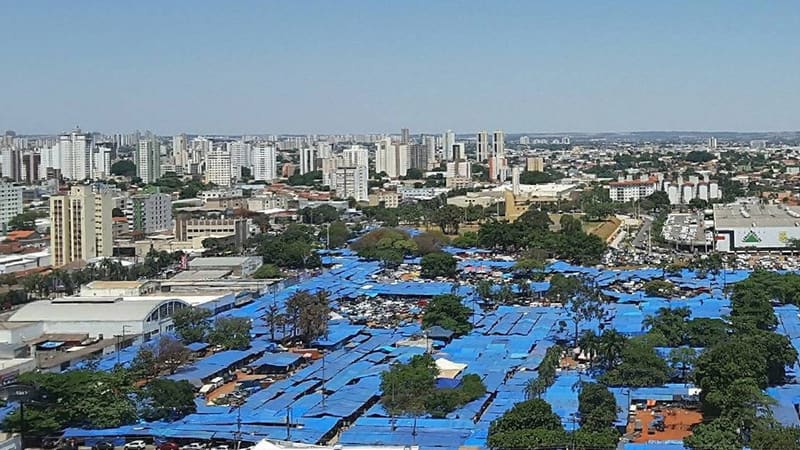 Feira Hippie, no Centro de Goiânia. Objetivo é evitar a concentração de frequentadores no local aos finais de semana, devido ao aumento de casos de Covid-19 | Foto: Prefeitura de Goiânia