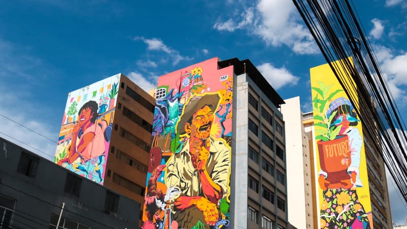 Murais na Rua 3, no Centro de Goiânia. Cidade tem diversos eventos no feriado de Tiradentes | Foto: Carla Falcão