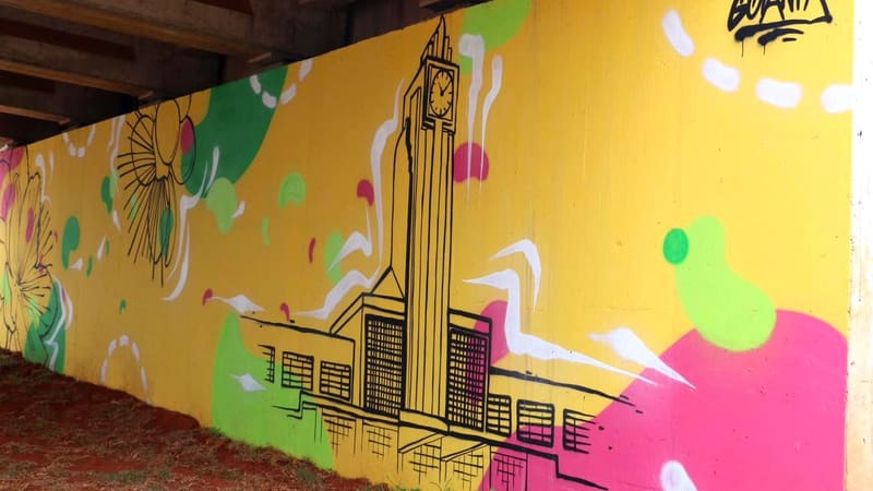 Uma das obras do projeto Arte Urbana, em Goiânia. Inscrições para artistas vai até o dia 1º de novembro | Foto: Secult Goiânia