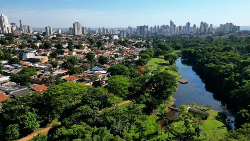 Imagem aérea do Jardim Botânico, em Goiânia | Foto: Secom