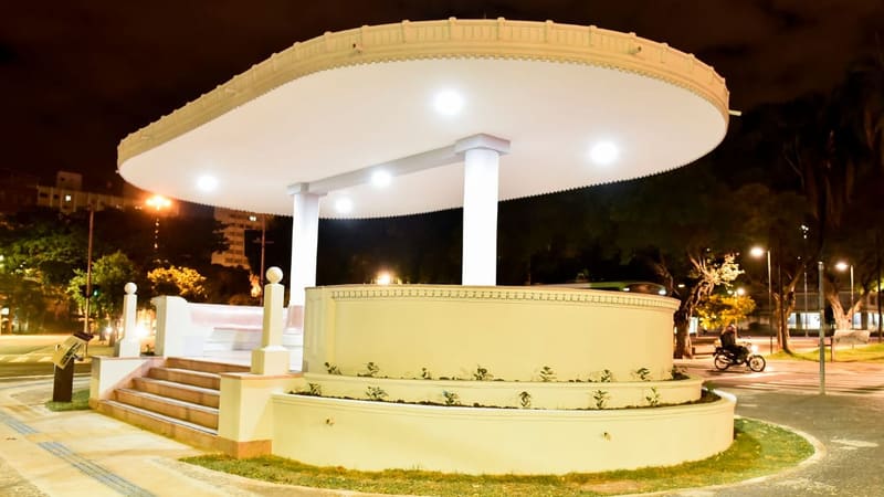 Coreto da Praça Cívica que, juntamente com a Torre do Relógio, serão preservados pelo Governo de Goiás, Prefeitura de Goiânia e Casag | Foto: Secom Goiás