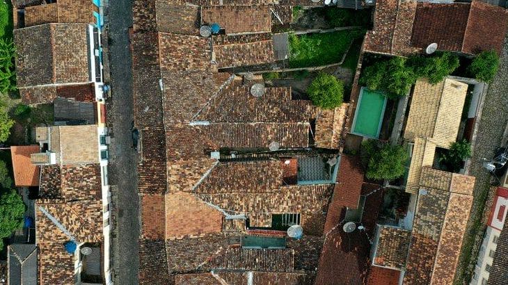 Visão aérea de conjunto residencial da cidade de Goiás | Foto: Iphan-GO