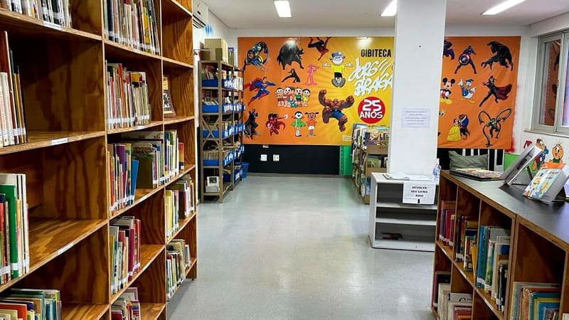 Interior da Gibiteca, que fica na Praça Cívica, no Centro de Goiânia | Foto: Secult Goiás