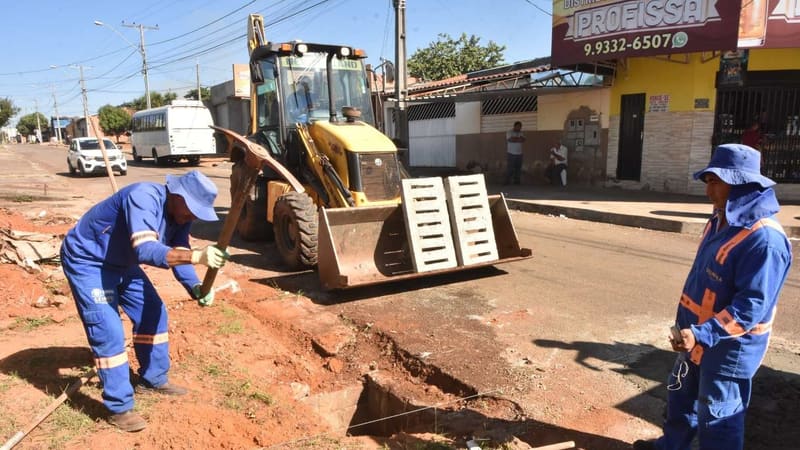 Obras de infraestrutura no Residencial Buena  Vista, região Oeste de Goiânia | Foto: Seinfra
