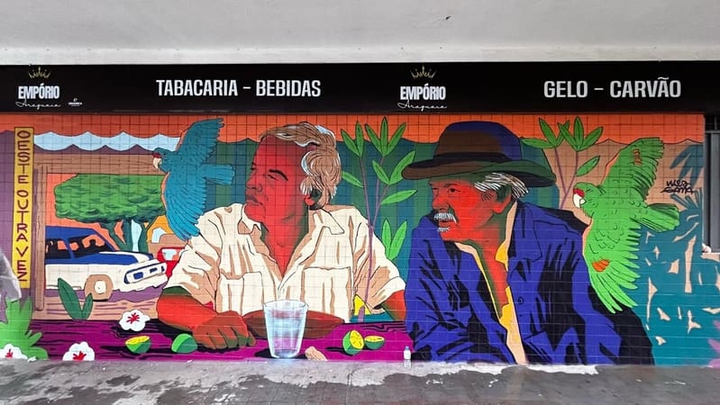 Mural inspirado no filme Oeste Outra Vez é inaugurado no Centro de Goiânia