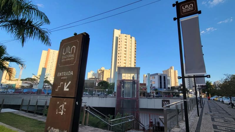 Entrada da Vila Cultural Cora Coralina. o Cineclube da Luluzinha promoverá 12 encontros quinzenais em 2025, sempre às segundas-feiras, às 19h | Foto: Secult Goiás