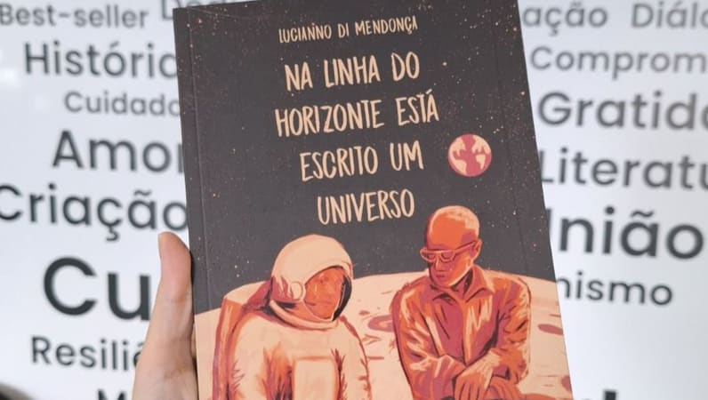 Capa do romance “Na linha do horizonte está escrito um universo”, de Lucianno Di Mendonça | Foto: Divulgação