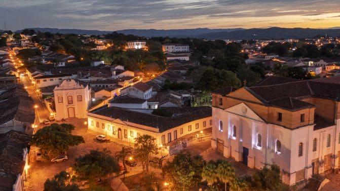 Imagem aérea da cidade de Goiás, que recebe Festival Gastronômico até novembro de 2025 | Foto: Divulgação