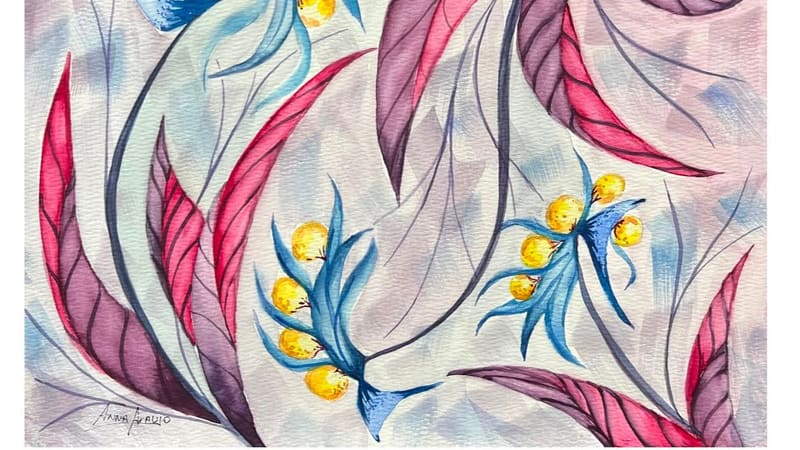 A exposição reúne pinturas em acrílico, aquarelas e cerâmicas produzidas entre 2020 e 2025 | Foto: Divulgação