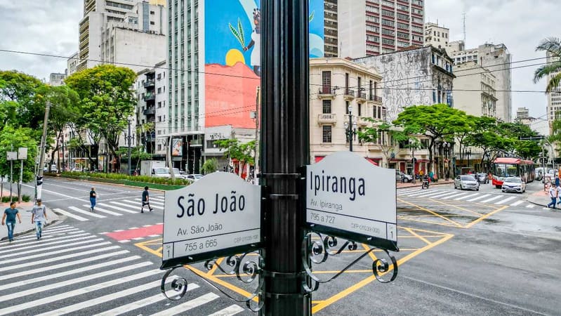 Esquina da Avenida Ipiranga com a Avenida São João, no Centro de São Paulo | Foto: Prefeitura de São Paulo
