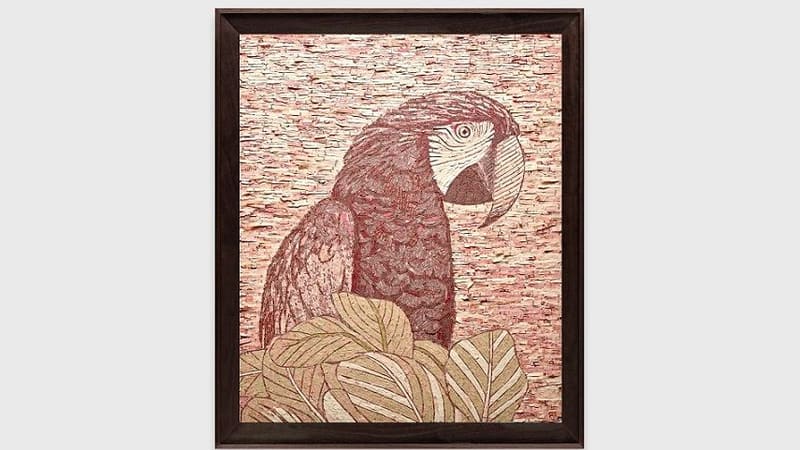 Arara, uma das 13 obras de Vik Muniz apresentadas na Galeria Léo Romano | Foto: Divulgação
