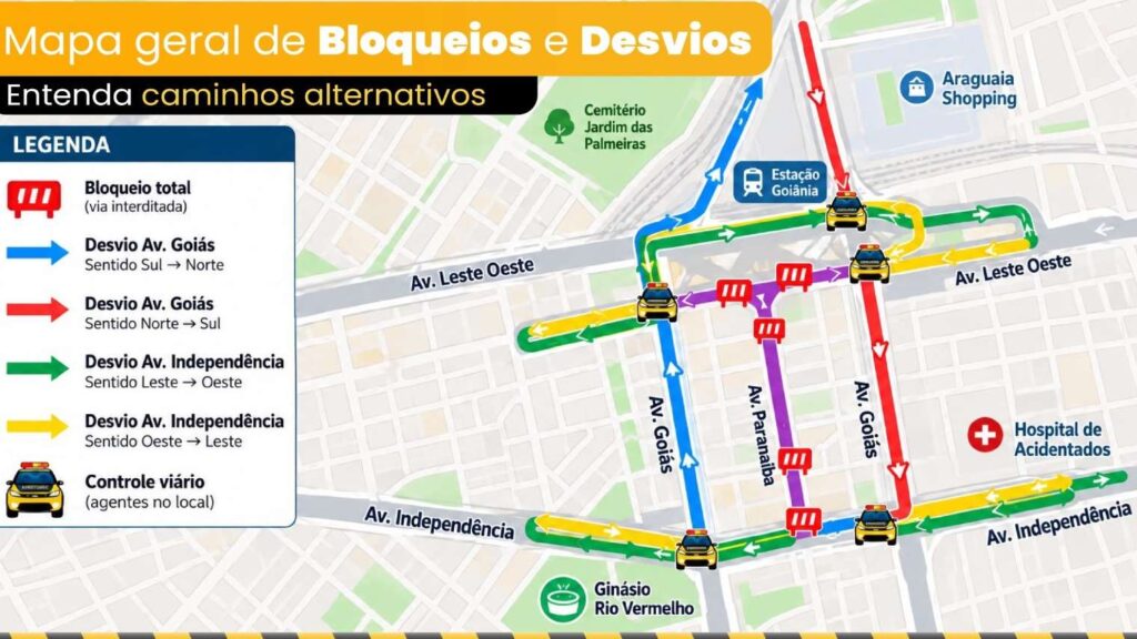 As principais intervenções ocorrerão na Avenida Goiás, no trecho entre as avenidas Paranaíba e Independência