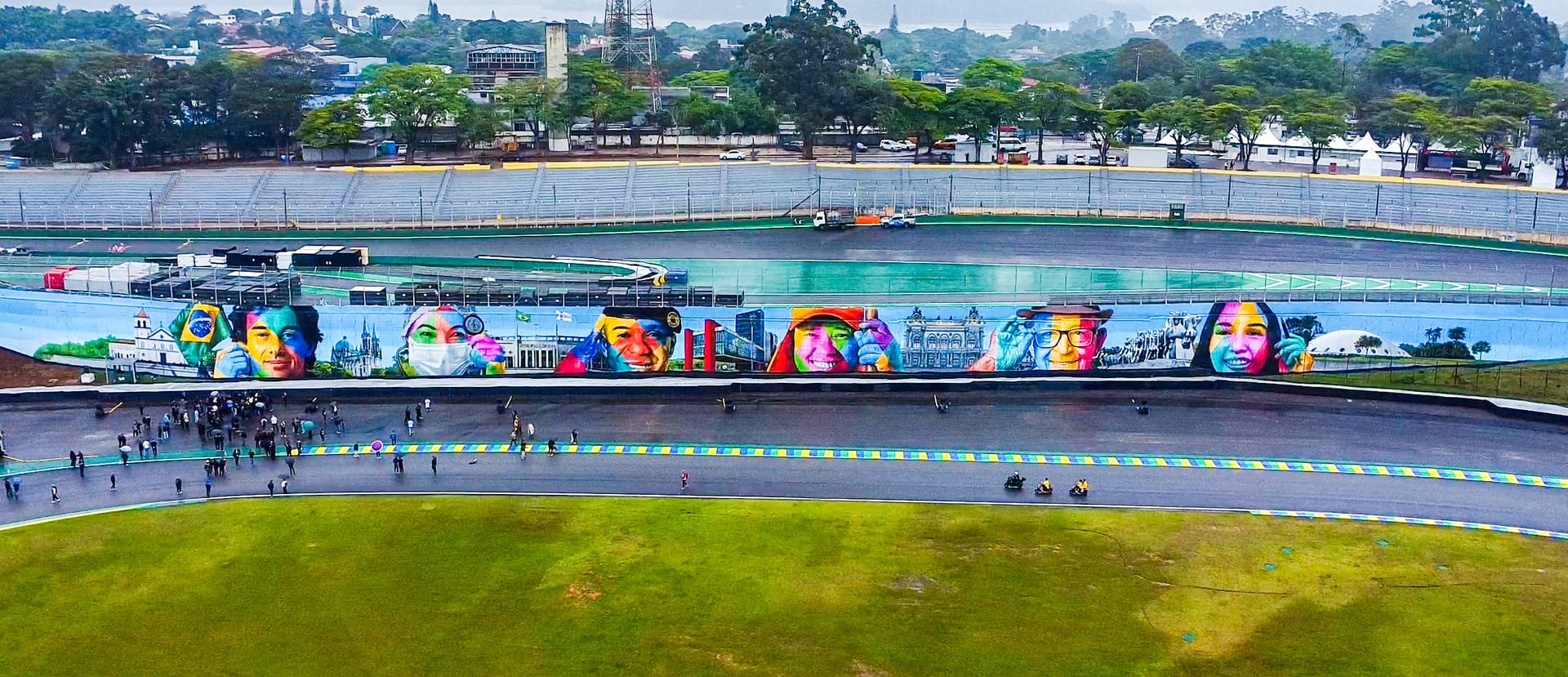 Interlagos ganha novo mural que homenageia Senna e trabalhadores de São Paulo
